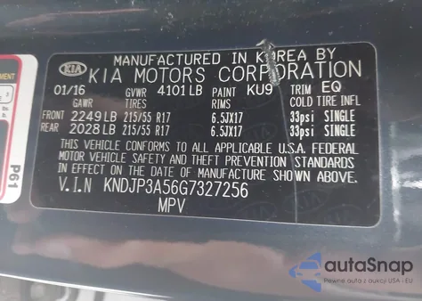 2016 Kia Soul + из США, поврежденный, VIN KNDJP3A56G7327256